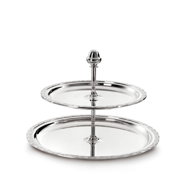 Two tier deals silver tray