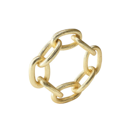 Chain Link Napkin Ring in gold by Kim Seybert, a refined table accent sold by Amiramour
