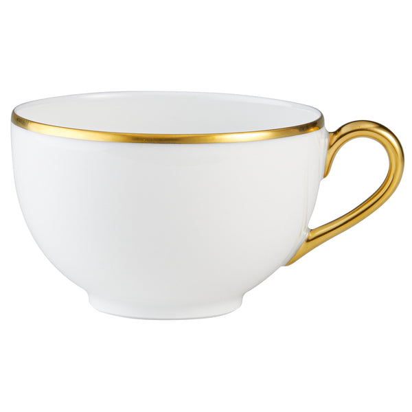 Italian Renaissance White with gold rim double espresso cup and saucer