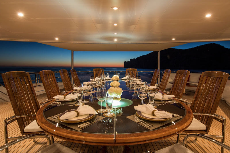 Setting a superyacht dining table