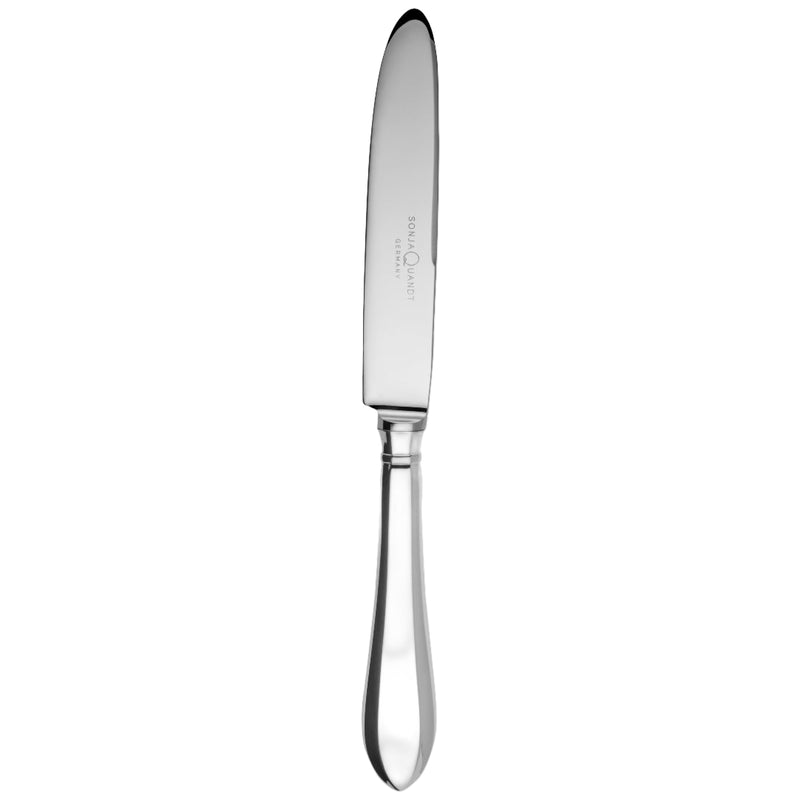 Art Nouveau dessert knife in silver-plated 150 g finish with polished blade by Sonja Quandt.