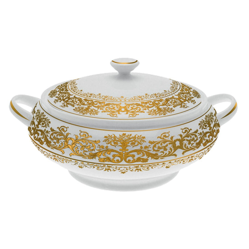 Soup Tureen - Chelsea Gold Fond Blanc