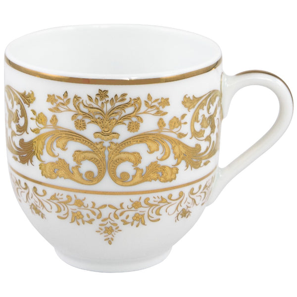 Coffee Cup & Saucer - Chelsea Gold Fond Blanc