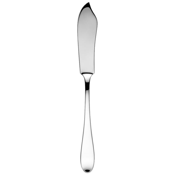Silver-plated Avantgarde fish knife designed for serving seafood.