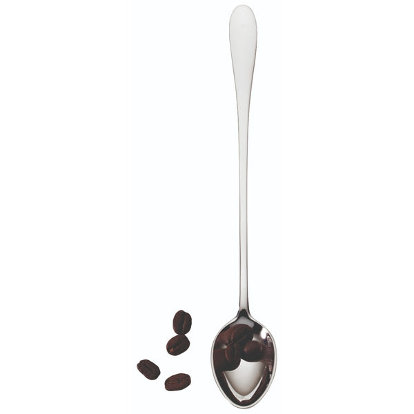 Luxury silver-plated latte macchiato long spoon Avantgarde polished design.