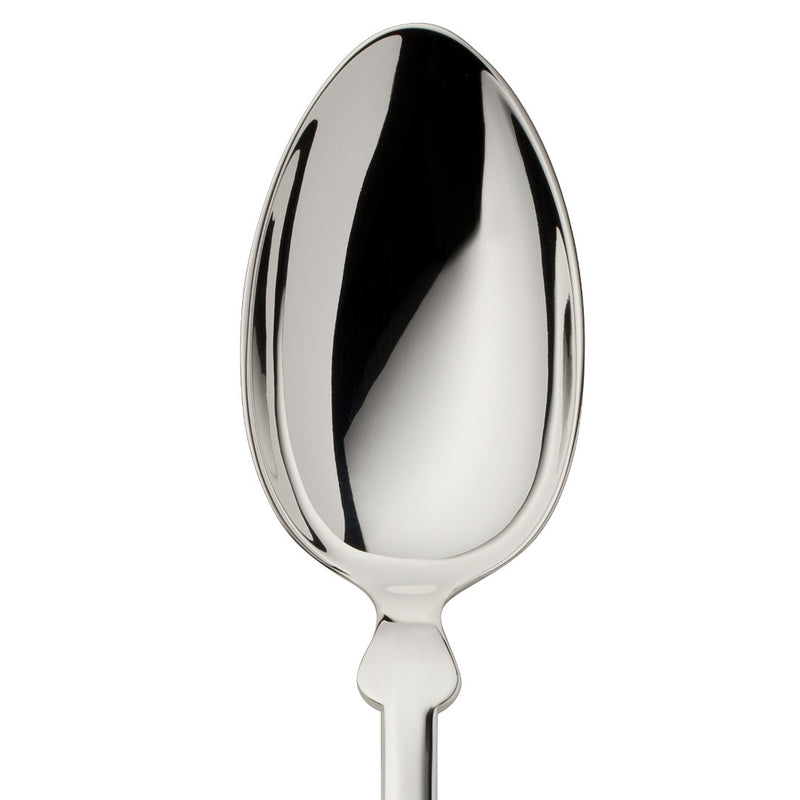 Table spoon Spaten silver-plated with elongated handle, close-up.