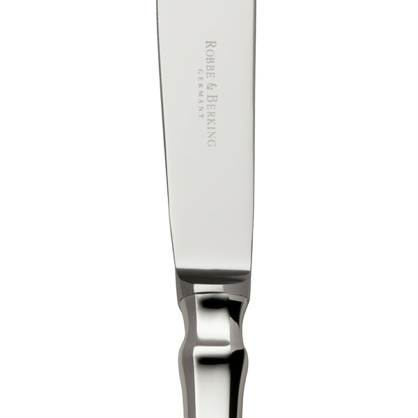 Dessert knife Spaten silver-plated close-up on its detailing