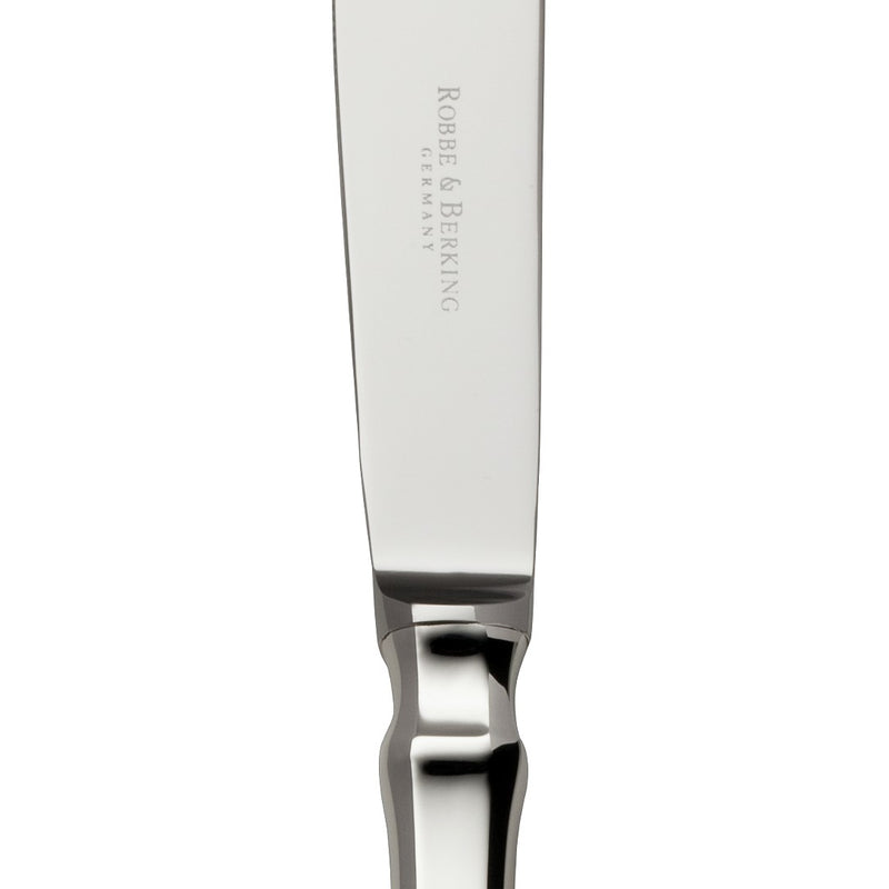 Dessert knife Spaten silver-plated close-up on its detailing