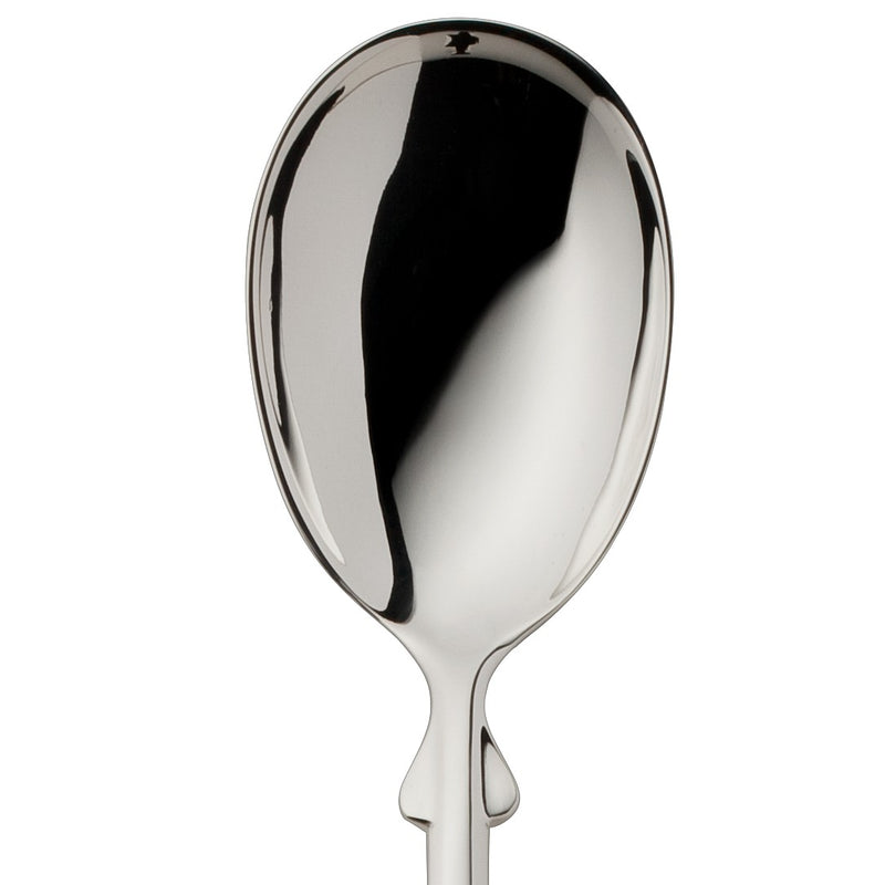 Ice cream spoon Spaten silver-plated close-up on its bowl