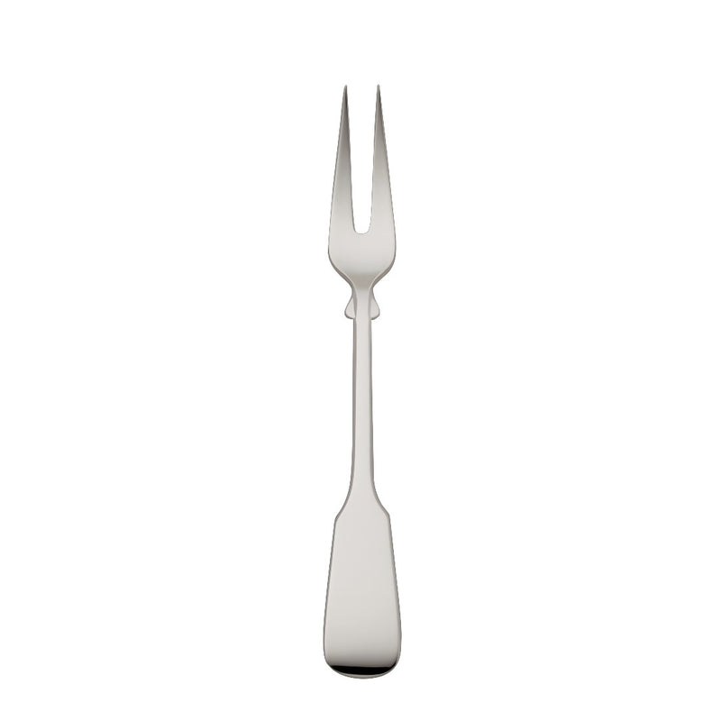 Meat fork large Spaten silver-plated with elongated handle and hand-shaped detailing