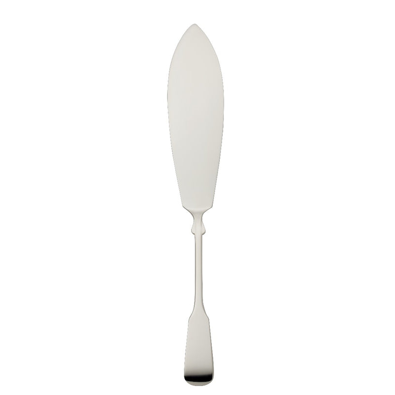 Fish serving knife Spaten silver-plated with elongated handle and hand-shaped detailing