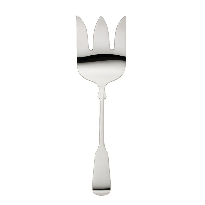 Fish serving fork Spaten silver-plated with elongated handle and hand-shaped detailing