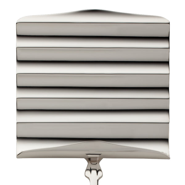 Asparagus server Spaten silver-plated close-up wide ridged blade.