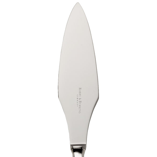Tart knife Spaten silver-plated wide blade close-up.