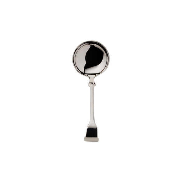 Cream spoon bent Spaten silver-plated with elongated handle and hand-shaped detailing