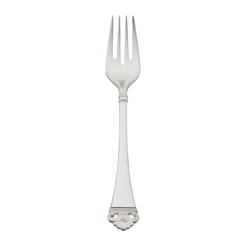 Silver-plated Rosenmuster fish fork with rose-detailed handle