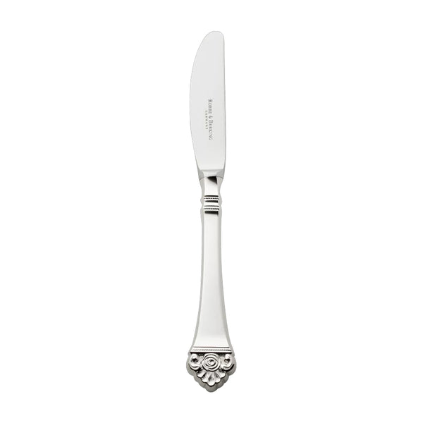 Children’s knife Rosenmuster silver plated with rounded blade and rose motif handle