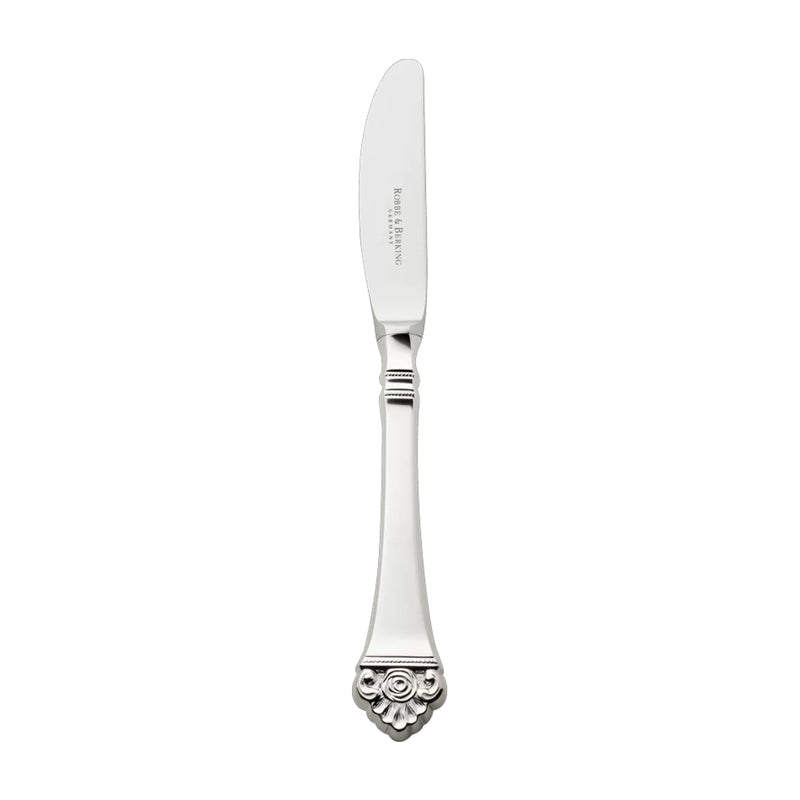 Children’s knife Rosenmuster silver plated with rounded blade and rose motif handle