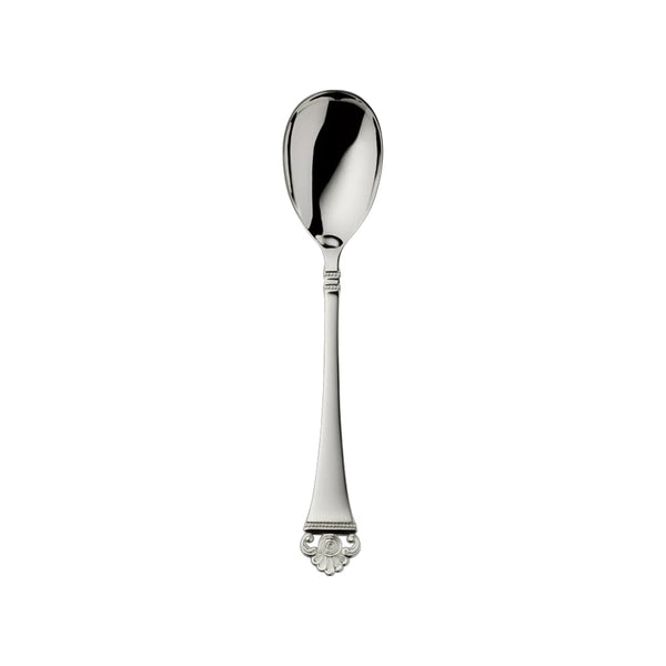 Ice cream spoon Rosenmuster silver plated with rounded bowl and rose detailed handle