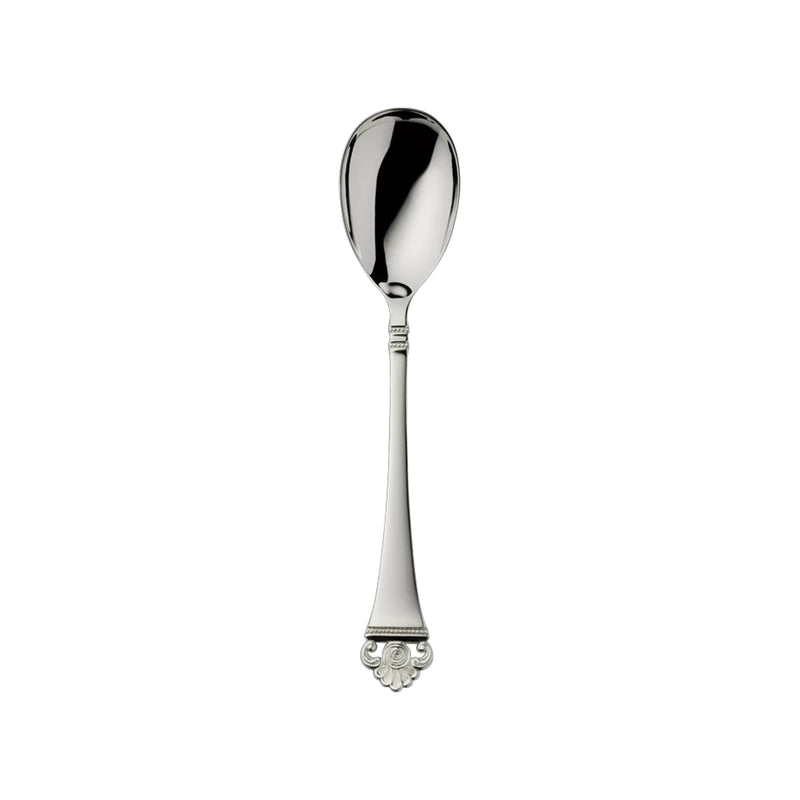 Ice cream spoon Rosenmuster silver plated with rounded bowl and rose detailed handle