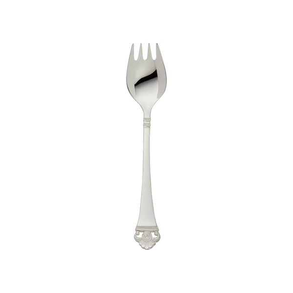 Oyster fork Rosenmuster silver plated with three prongs and rose detailed handle