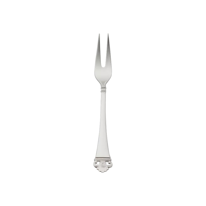 Meat fork small Rosenmuster silver plated with rose motif handle
