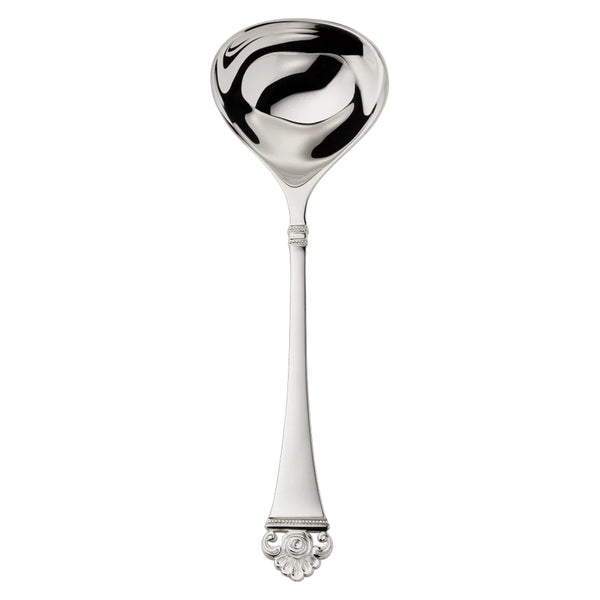 Sauce ladle wide bowl Rosenmuster silver plated with rose motif handle
