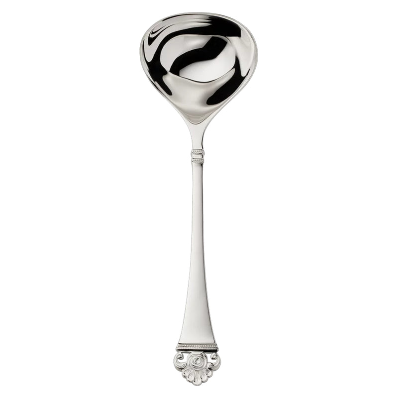 Sauce ladle wide bowl Rosenmuster silver plated with rose motif handle