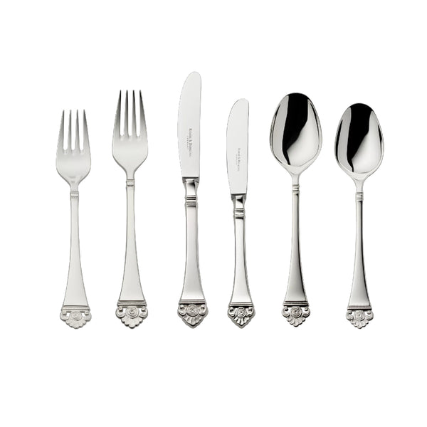Cutlery Set 36 Pieces – Rosenmuster silver-plated set with openwork rose handles and elegant detailing