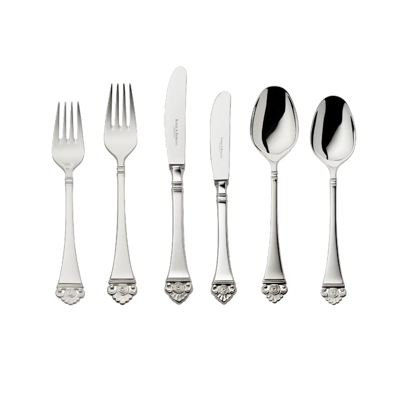 Cutlery Set 36 Pieces – Rosenmuster silver-plated set with openwork rose handles and elegant detailing