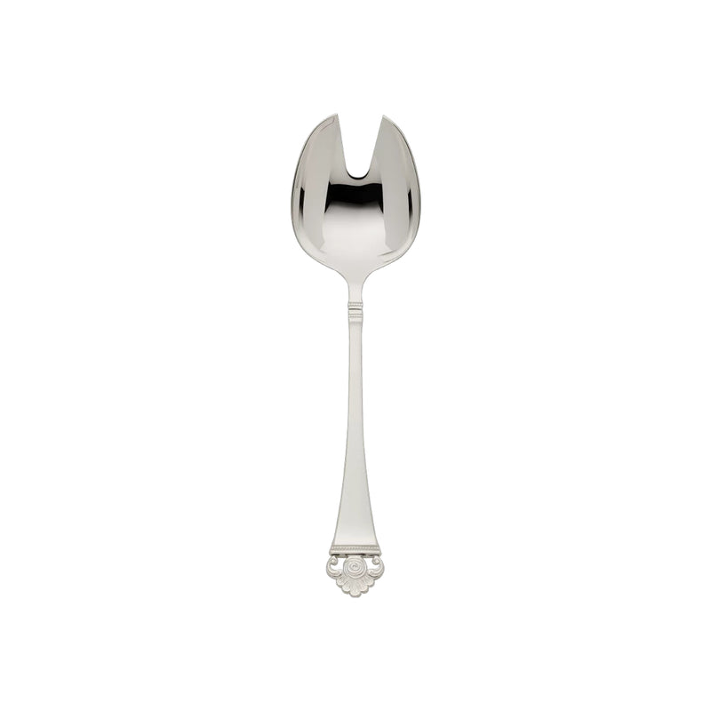 Salad serving fork Rosenmuster silver plated with rose motif handle
