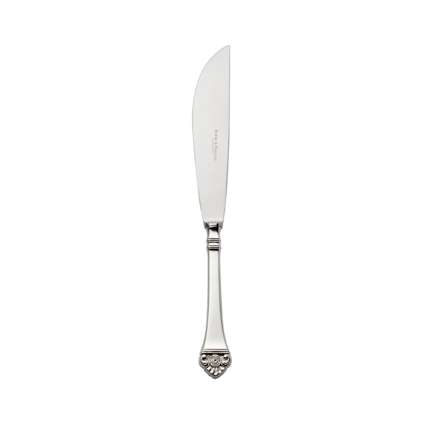 Rosenmuster silver-plated carving knife with elongated blade and rose-detailed handle