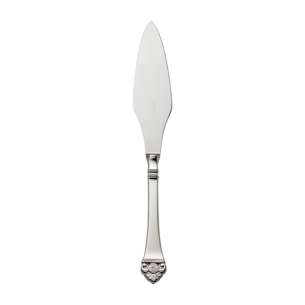 Rosenmuster silver-plated tart knife with curved blade and rose motif handle