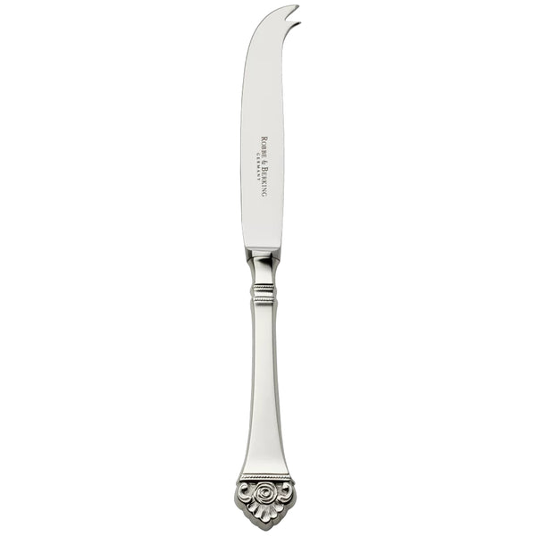 Rosenmuster silver-plated cheese knife with curved blade and rose motif handle