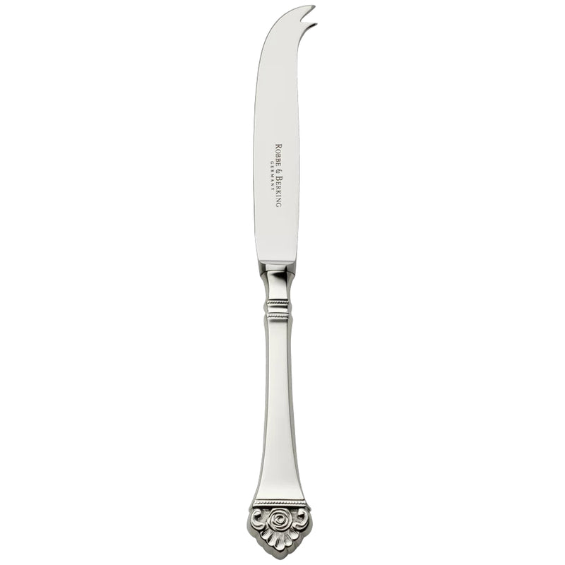 Rosenmuster silver-plated cheese knife with curved blade and rose motif handle