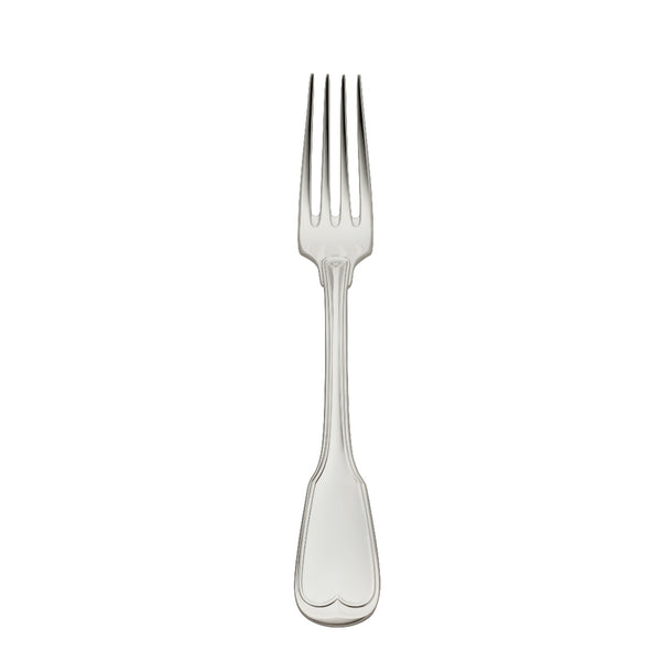 Menu fork Alt Faden silver plated with thread detailing and scalloped finish by Robbe and Berking