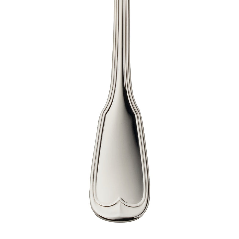 Ice cream spoon Alt-Faden silver-plated close-up on contoured handle 