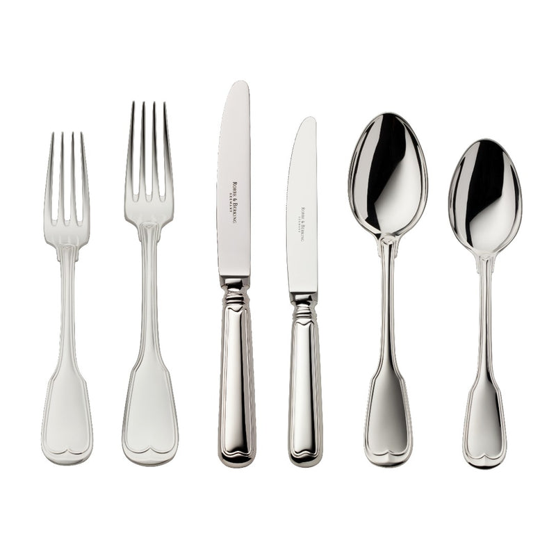 Cutlery Set of 36 Pieces Alt Faden silver plated cutlery with thread detailing by Robbe and Berking.