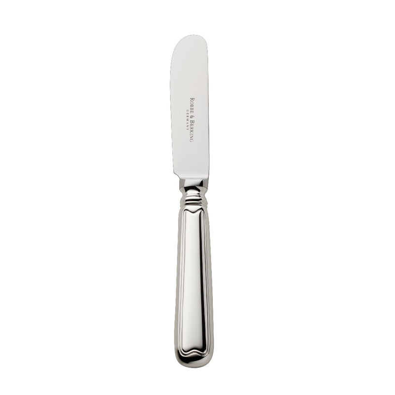 Butter spreader Alt-Faden silver-plated with contoured handle and thread detailing