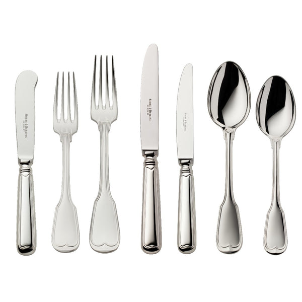 Cutlery Set of 84 Pieces Alt Faden silver plated cutlery with thread detailing by Robbe and Berking.