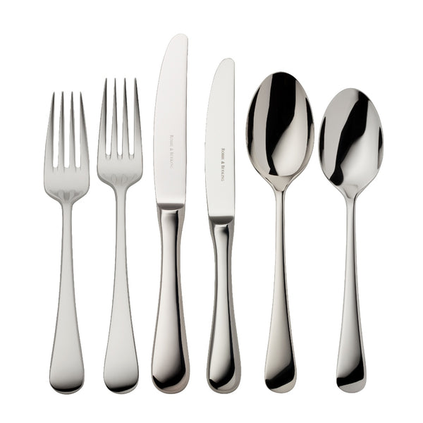 Como stainless steel 36-piece cutlery set with arched stems and polished surfaces by Robbe & Berking.