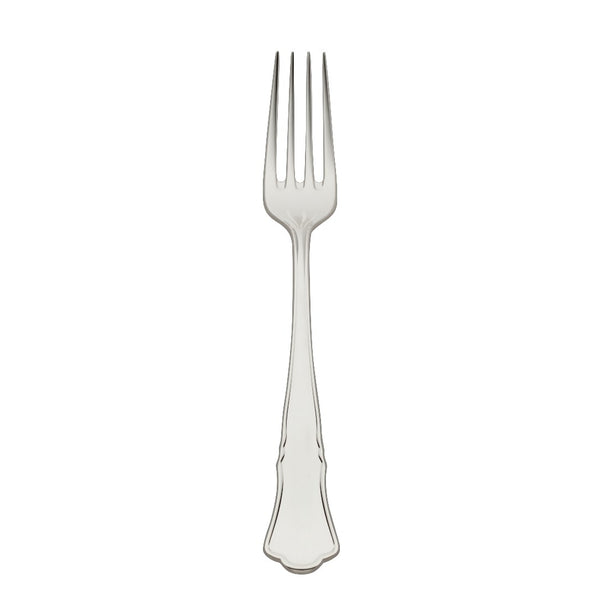 Alt Chippendale silver plated menu fork with semicircular Chippendale inspired handle detailing