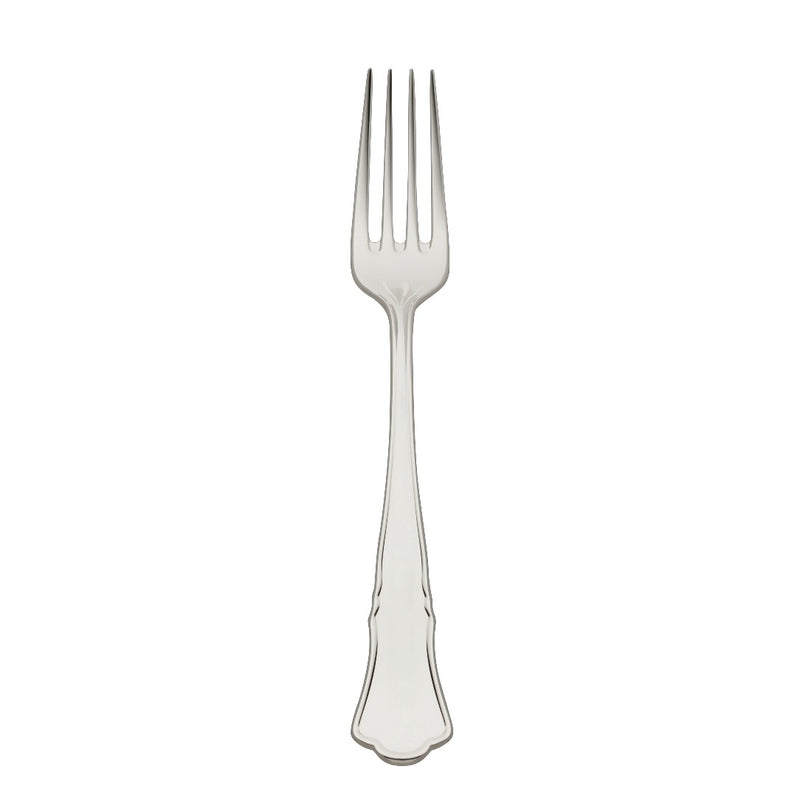 Alt Chippendale silver plated menu fork with semicircular Chippendale inspired handle detailing