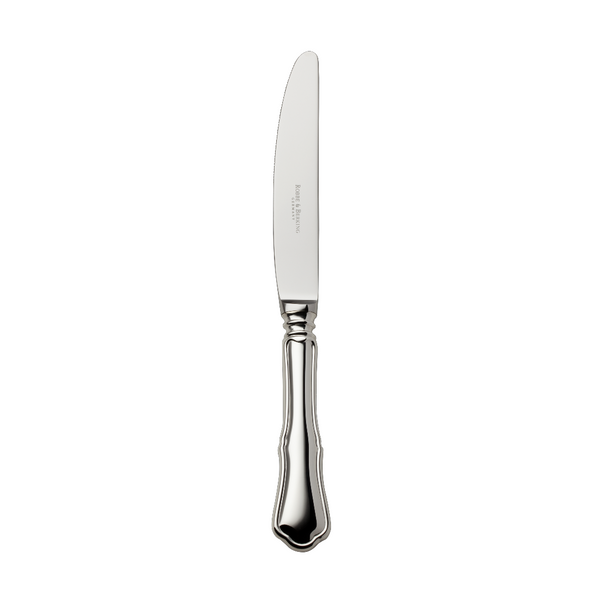 Alt Chippendale silver plated dessert knife with tapered blade and contoured handle