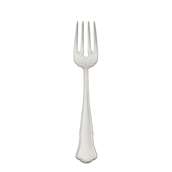 Alt Chippendale silver plated fish fork with four prongs and Chippendale inspired contoured handle