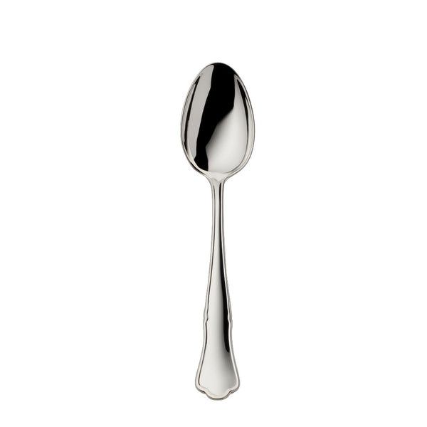 Alt Chippendale silver plated large coffee spoon with rounded bowl and contoured handle.