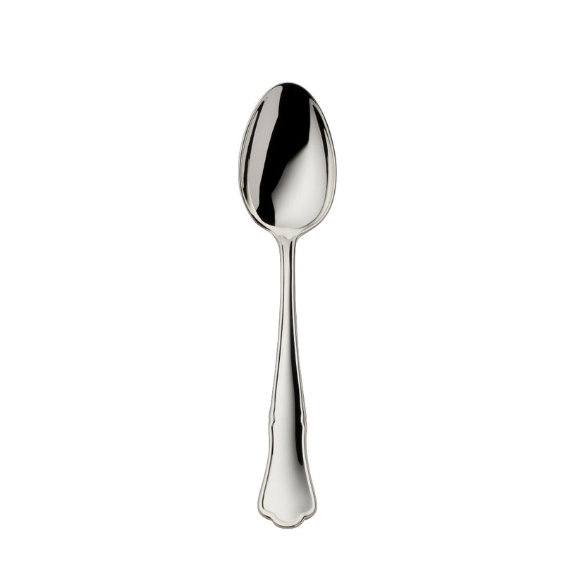 Alt Chippendale silver plated large coffee spoon with rounded bowl and contoured handle.