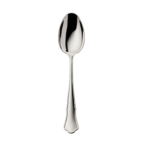 Alt Chippendale silver plated small coffee spoon with rounded bowl and contoured handle.