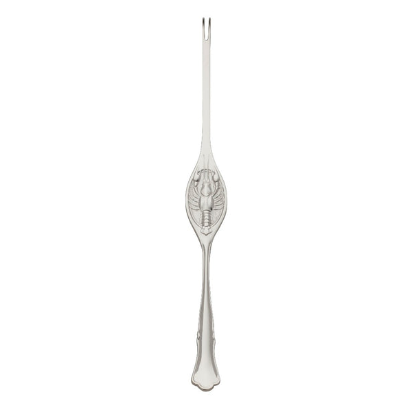 Alt Chippendale silver plated lobster fork with single narrow prong and contoured handle