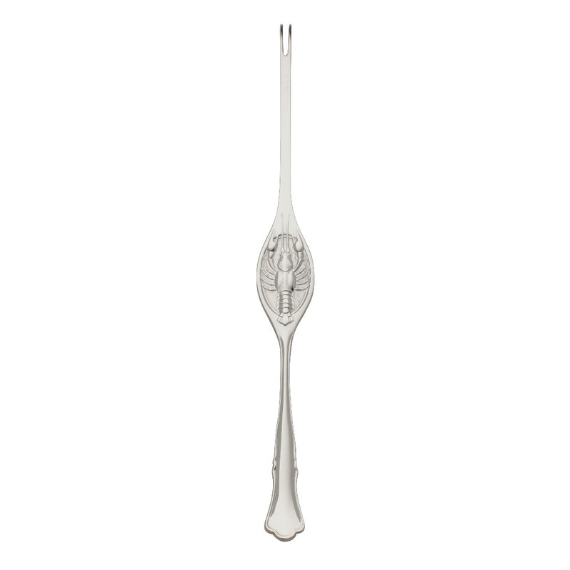 Alt Chippendale silver plated lobster fork with single narrow prong and contoured handle